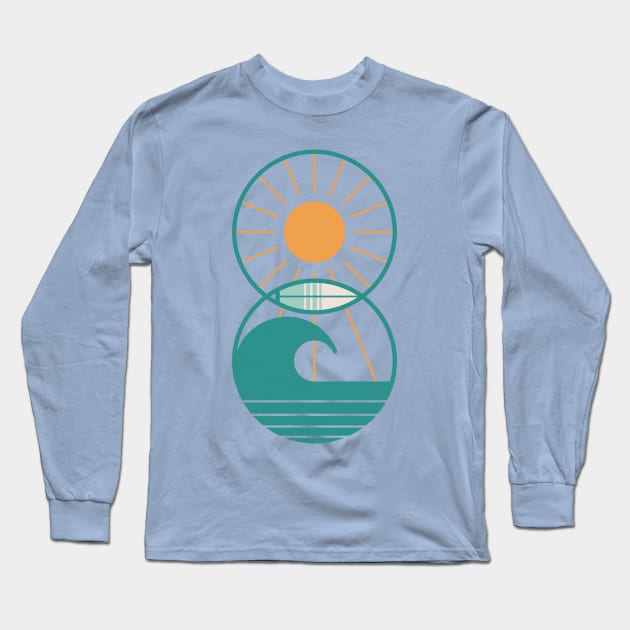 Sun Sea and Surf Long Sleeve T-Shirt by Thepapercrane